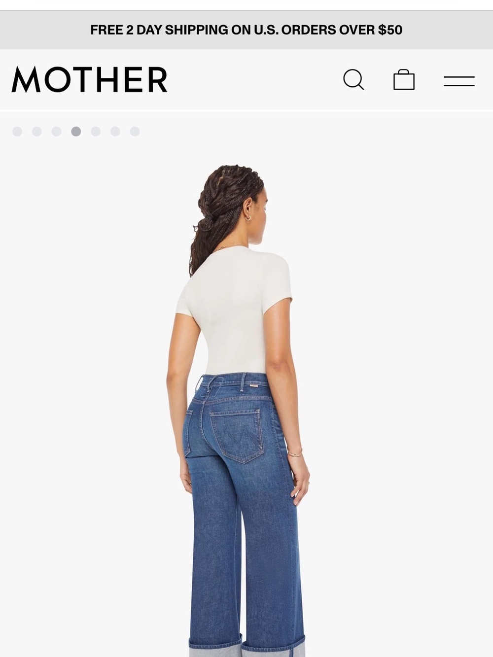 MOTHER Wide-Leg Flare Jeans in Dark Indigo - Picture 7 of 12